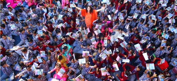 Sadhvi in a crowd